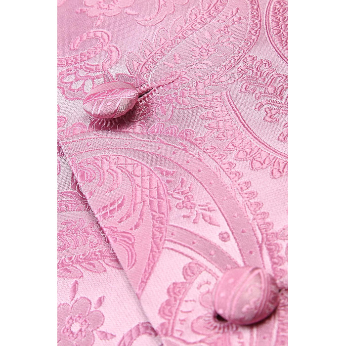 Жаккардова жилетка для костюма чоловіча Enlision на весілля з краваткою та нагрудником. Квітковий візерунок Paisley, рожева, XL