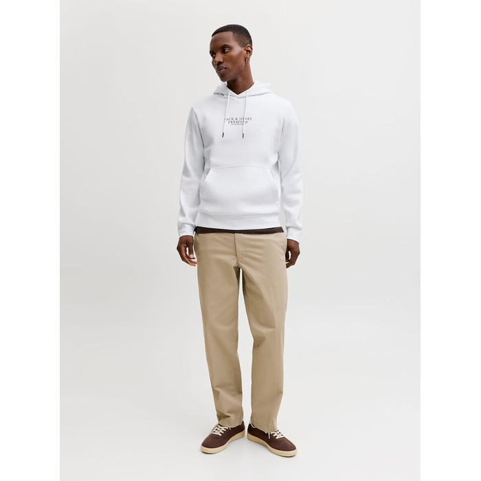 Чоловічий білий худі з капюшоном та логотипом JACK & JONES, розмір M