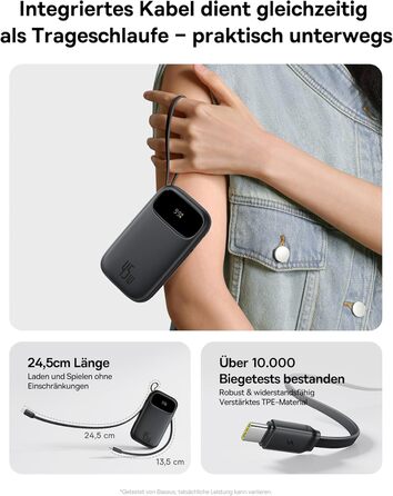 Power Bank Baseus QPow3 20000mAh 45W з 3 USB-C та 1 USB-A, LED дисплеєм, PD3.0/QC4.0, чорний