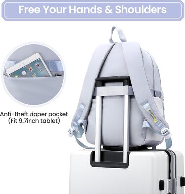 Дитячий рюкзак IvyH для дівчаток – велика місткість, водонепроникний, ідеальний для школи (блакитний)