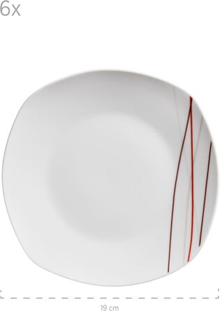 Набір посуду Masér Sencilla, 18 предметів: тарілки для супу, десертні тарілки, тарілки для їжі, порцеляна, білий