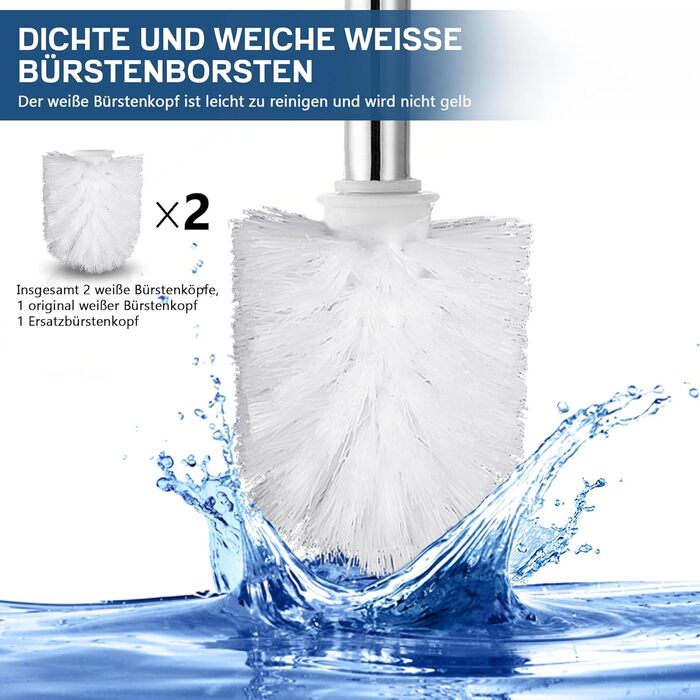 Набір для чищення унітазу FIISAYL з тримачем: щітка та підставка з нержавіючої сталі (сріблястий)