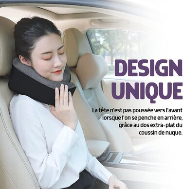 Подушка для подорожей Ergonomic – подушка для шиї з memory foam, підтримка голови та шиї, комфорт для тривалих подорожей літаком, потягом, автомобілем – ідеальна для відпочинку та сну