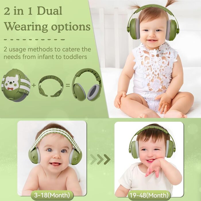 Навушники для захисту вух Mumba Baby (зелені)