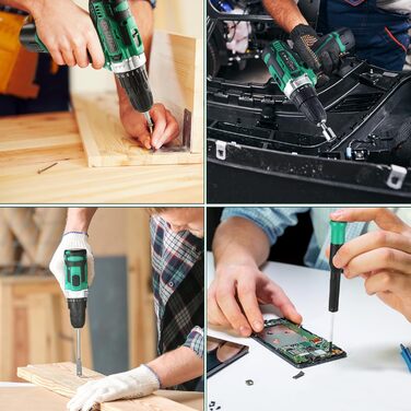 Набір інструментів TLGREEN 138 шт. з акумуляторною дриль-шуруповертом 12V для ремонту та DIY, електроінструмент