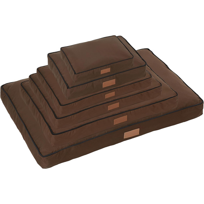 Ліжко для собак Ellie-Bo, XXL, зелене з коричневими паспалями, 117x75x10 см, з м'яким, пральним матрацом та водонепроникним покриттям Oxford