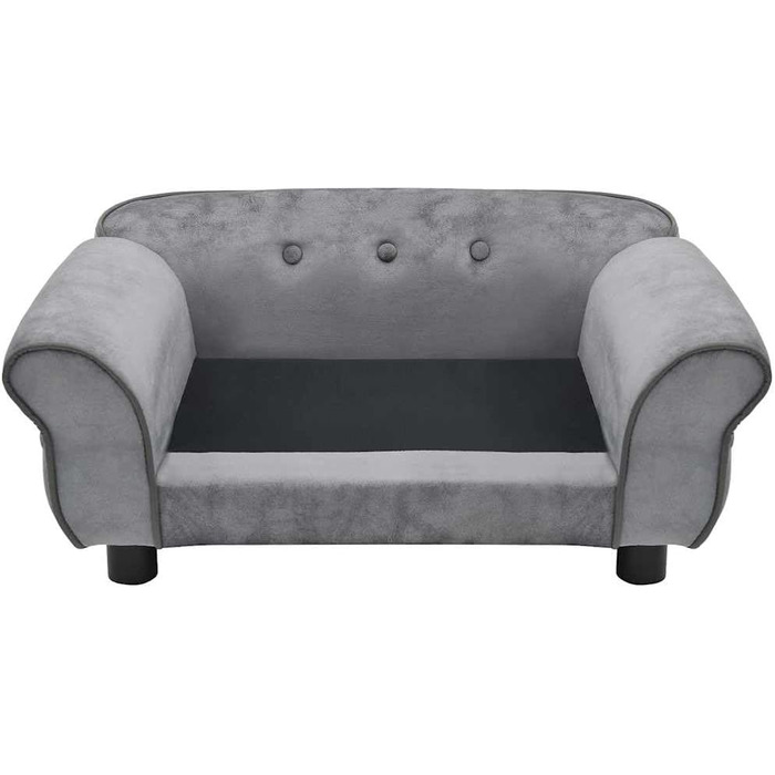 Софа для собак VidaXL сірого кольору 72x45x30 см, м'яка лежанка для домашніх тварин