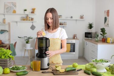 Balter Slow Juicer, Large 108mm Opening, 250 Watts, Juicer for Vegetables and Fruits, Fruit Press, BPA Free, Quiet