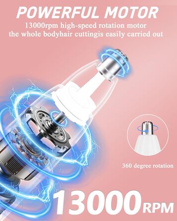 Електричний жіночий гірчак для інтимної зони 5-в-1 - для тіла, бікіні, брів та носа, IPX7, вологостійкий, білий