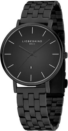 Жіночий наручний годинник Liebeskind Berlin — класичний кварцовий, 34 мм, сталевий браслет, водонепроникність 3ATM, чорний