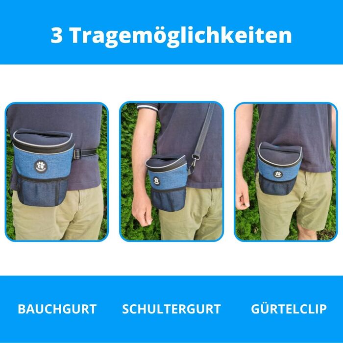 Преміум сумка для цуценят та собак - ідеальна для дресирування та навчання. Функціональна, практична, з відділенням для відходів та дозатором пакетів (Блакитна)