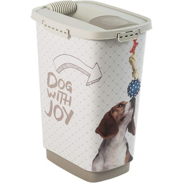 Контейнер для корму Rotho MyPet Cody для собак, 25л, з кришкою та дозатором, BPA-free, антрацит/білий
