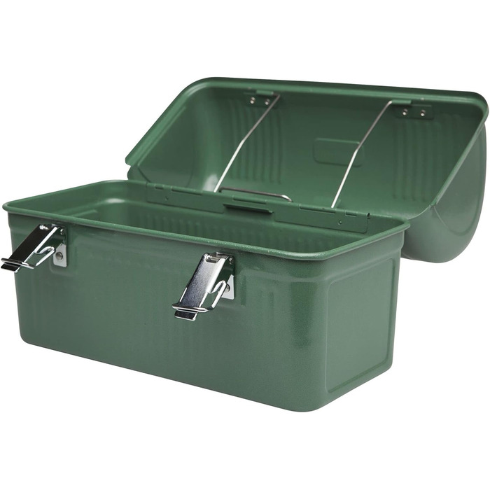 Stanley Classic Lunch Box 9.5L - Stainless Steel Lunchbox with Handle - BPA Free Food Container - Fits Thermos or Travel Mug - Hammertone Green