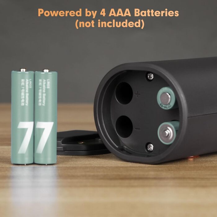 Електричні мельниці для спецій SIMPLETASTE 2 шт. з регульованим керамічним жорном, ABS-пластик, живлення від батарейок AAA