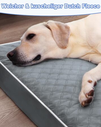 Ортопедичне ліжко для собак KSIIA, великі породи, 104x68x8 см, знімний килимок, легко миється, сірий колір