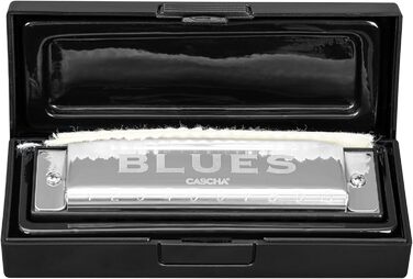 Гармоніка Cascha Blues C-Dur для початківців та професіоналів, 10-лохова діатонічна гармоніка, преміум звук, мідні механізми, еластичний кейс, серветка для чищення.