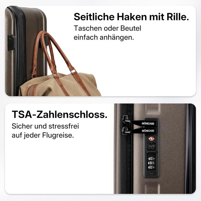 Валіза розширювана, жорсткий корпус, верхня панель відкривається, компресійний ремінь, додатковий простір | Міцний, еластичний, стійкий до подряпин, легкий (L-65см, Кофе)