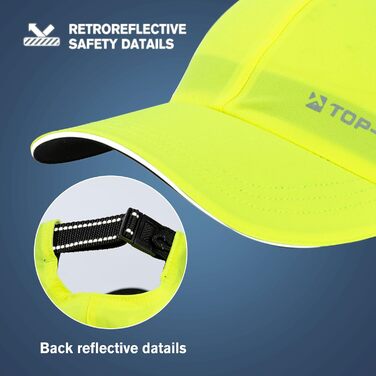 Кепка бейсболка Topex XL/XXL водонепроникна, зелена неонова, для чоловіків та жінок, захист від UV, для спорту (теніс, гольф, біг)