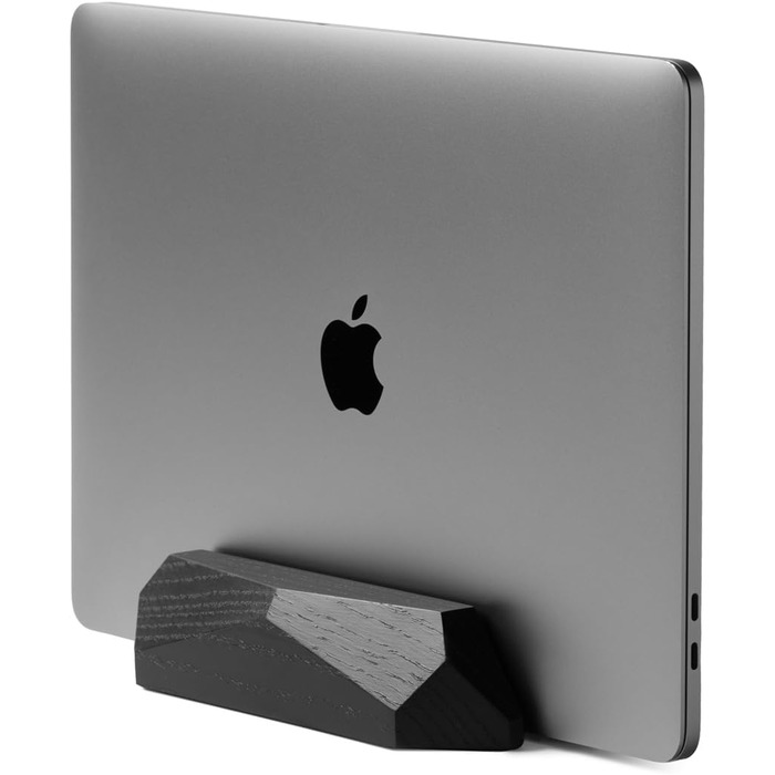 Oakwood Adjustable Wooden Laptop Stand - Desk Dock for MacBook Pro, MacBook Air, iPad - Handmade Black Stained Oak Wood