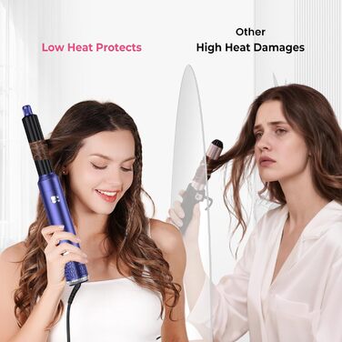 Професійний фен-щітка Pro Airbrush Hair styler 6 в 1: сушка, укладка, створення локонів. 1000W, блакитний