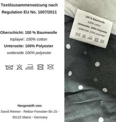 Чохол для прасувальної дошки 120x40 см - бавовна 100%, підходить для парової праски, товста підкладка, гумка та фіксатор, сірий/точки M