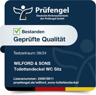 Преміум сидіння для унітаза Wilford & Sons D-подібне, біле, з мікроліфтом (плавне закриття), матеріал Duroplast, швидкознімне