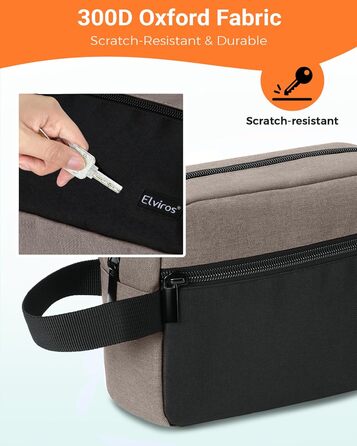 Чоловіча дорожня туалетна сумка, водонепроникна, з кишенею для гоління та ручкою, органайзер для косметики, для спортзалу, душу, ванної кімнати, подарунок для чоловіків, чорно-сіра (чорний & хакі)