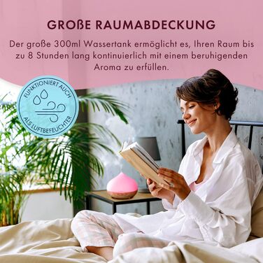 Аромадифузор ультразвуковий The Body Source 300 мл з LED-підсвіткою та таймером - зволожувач повітря для дому, офісу, спа. Підтримка ефірних олій.