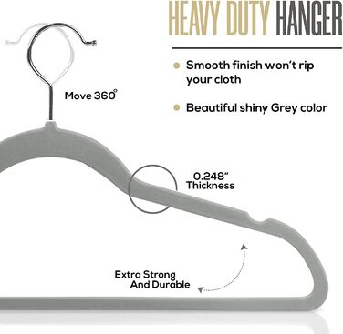 Вішалки для одягу Ediesi, 50 шт., сірі, з м'яким покриттям, для штанів, сорочок, спідниць, костюмів (без кріплення для краваток)