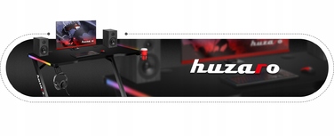 Ігровий стіл Huzaro Hero 2.5 з RGB LED підсвіткою, 120 x 75 x 60 см, чорний