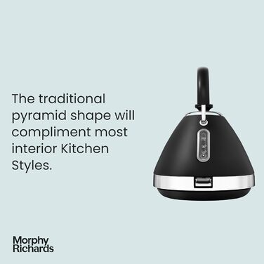 Morphy Richards Venture Pyramid Electric Kettle - Matte Black