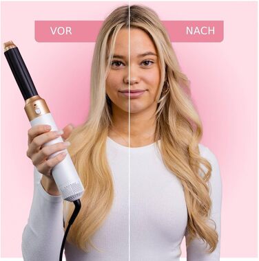 Набір для укладки волосся 5 в 1 Warmluftbürste Set: фен-щітка, плойка для локонів, 3 температурні режими, Auto-Wrap, негативні іони, 1000 Вт, захист від пошкодження