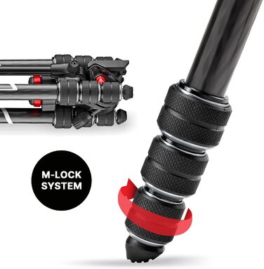 Карбоновий штатив Manfrotto Befree Live Carbon Twist з відео-головкою та сумкою для DSLR, бездзеркальних та відеокамер, навантаження 4 кг