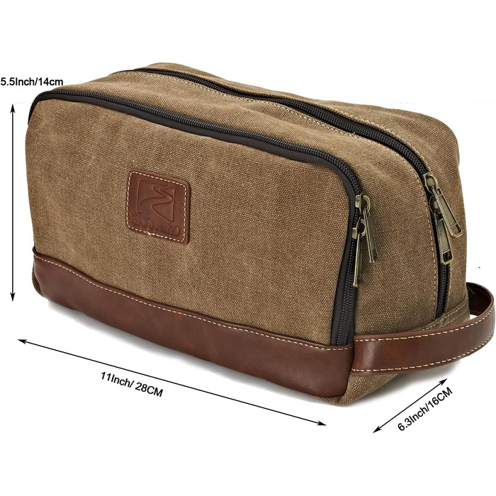 Чоловіча та жіноча дорожня косметичка/рюкзак з канвасу, велика, блакитна (28x16x14 см)