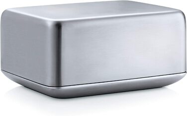 Blomus 63638 Basic Butter Dish, brushed stainless steel, medium & -BASIC- Sugar Bowl made of brushed stainless steel, sugar container ideal for white / brown sugar, timeless design, dishwasher-safe vessel