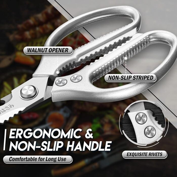 Набір кухонних ножиць DRAGON RIOT Stabile: 2 шт. (японська сталь), для м'яса, птиці, кісток. Нержавіюча сталь, гострі