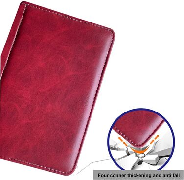 Чохол для Sony PRS-T2/PRS-T1 (6 дюймів), книжкового ридера, з PU-шкіри, червоний