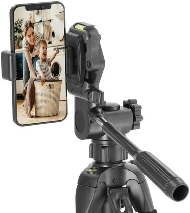 Триподальний штатив для камери та смартфона Hama Action 153 3D, регульована висота 60-153 см, 3-позиційна головка, чорний