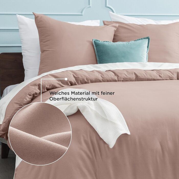 Комплект постільної білизни BEDSURE 135x200 2шт: ковдра 135x200 см, наволочка 80x80 см, Adobe Rose, мікрофібра, поліестер, з блискавкою, ÖKO-TEX