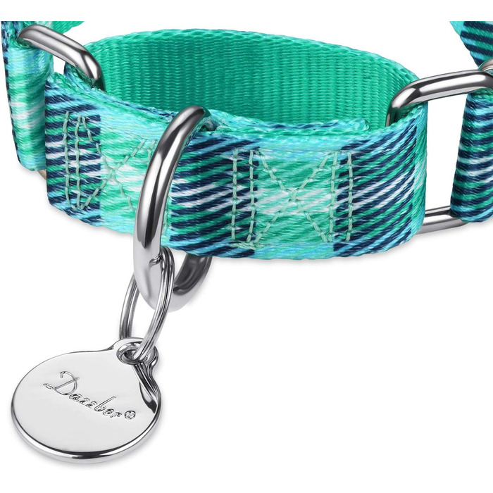 Нашийник для собак Dazzber Martingale, проти витягування, анти-втеча, міцний, середній та великий розмір, регульований 43.2-63.3 см, колір: колірний плащ