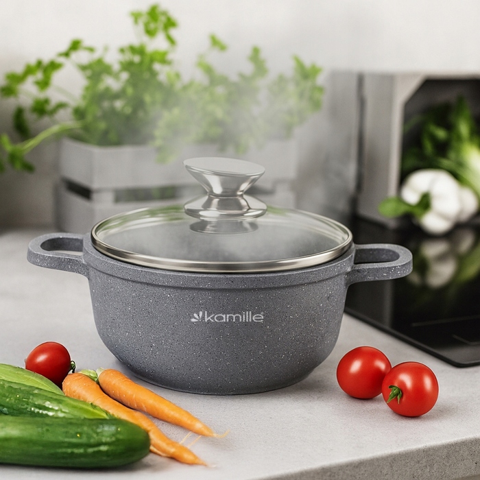 Набір кастрюль та сковорідок Kamille, 10 предметів, для індукційних та газових плит