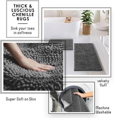 Набір аксесуарів для ванної кімнати: душова полиця, органайзер, зелений душовий завіс, WC-щітка, смітник, дозатор мила (27 предметів, сірий килимок)