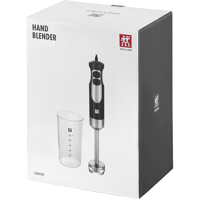 Блендер ZWILLING Stabmixer 550 Вт з мірним стаканом 600 мл, нержавіюча сталь 18/8