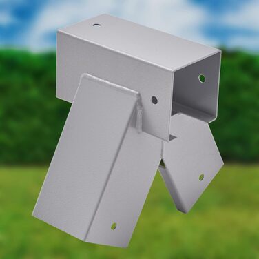 TRIBECCO® Square Swing Connector 90/90mm 90° (90° Grey) made of powder-coated steel sheet for garden swings, stable triangular A-shape with mounting holes Ø 10 mm