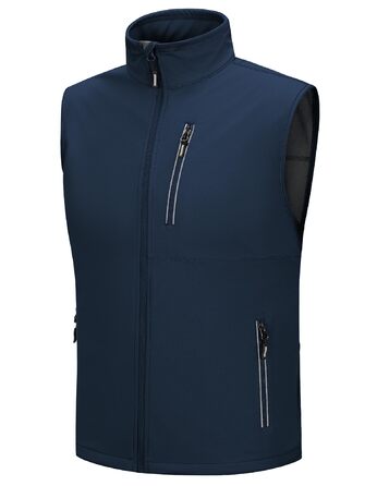 Чоловіча вітро- та водонепроникна жилетка Outdoor Ventures Softshe для їзди на велосипеді та активного відпочинку (M, Темно-синій)