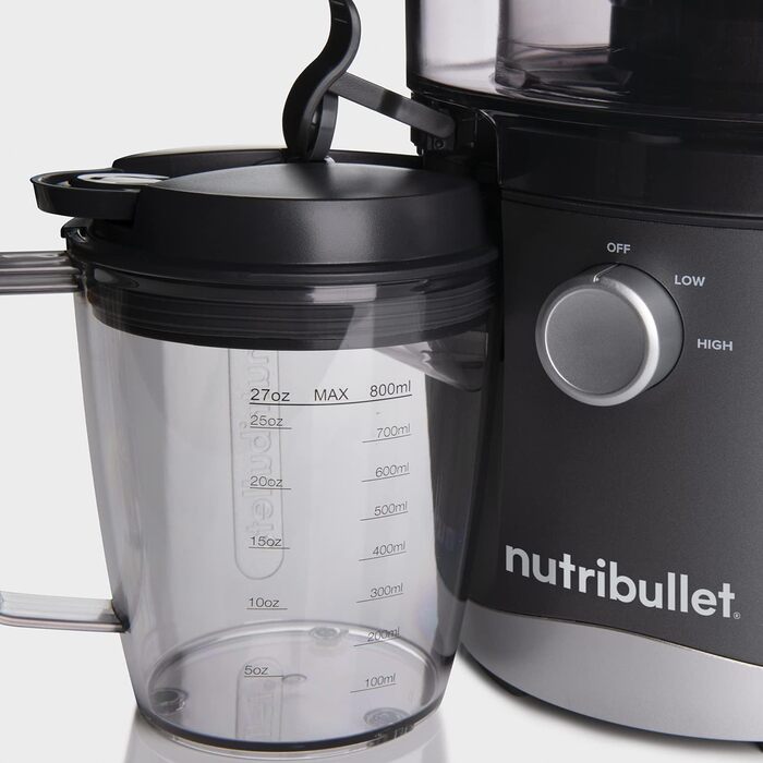 NutriBullet Juicer, Cold Press Juicer, Fruit and Vegetable Extractor, Fruit Juice Press, Daily Use, Easy to Clean, 1.5L Pulp Container, NBJ100G, Black Centrifuge