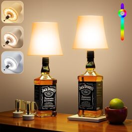 Настільна лампа LED акумуляторна бездротова 2 шт. з RGB підсвічуванням, димуванням, сенсорним керуванням, IP54 водонепроникна для спальні, вітальні, балкону