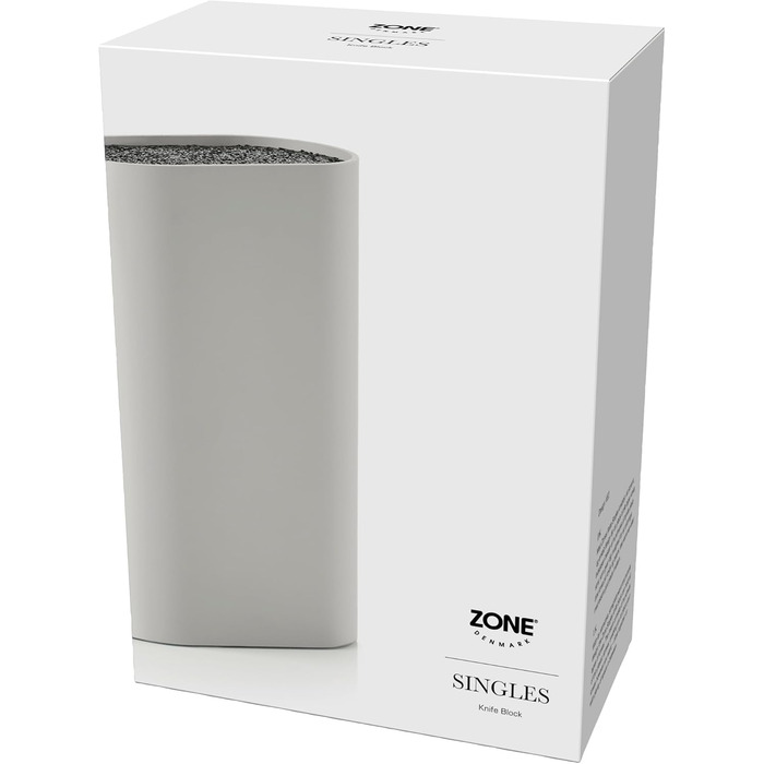 Zone Denmark Singles Knife Block without Knife, Knife Block, Knife Holder, Knife Stand, Storage for all Knives, 17 x 9 cm, Height 24 cm, Warm Grey (Grey)