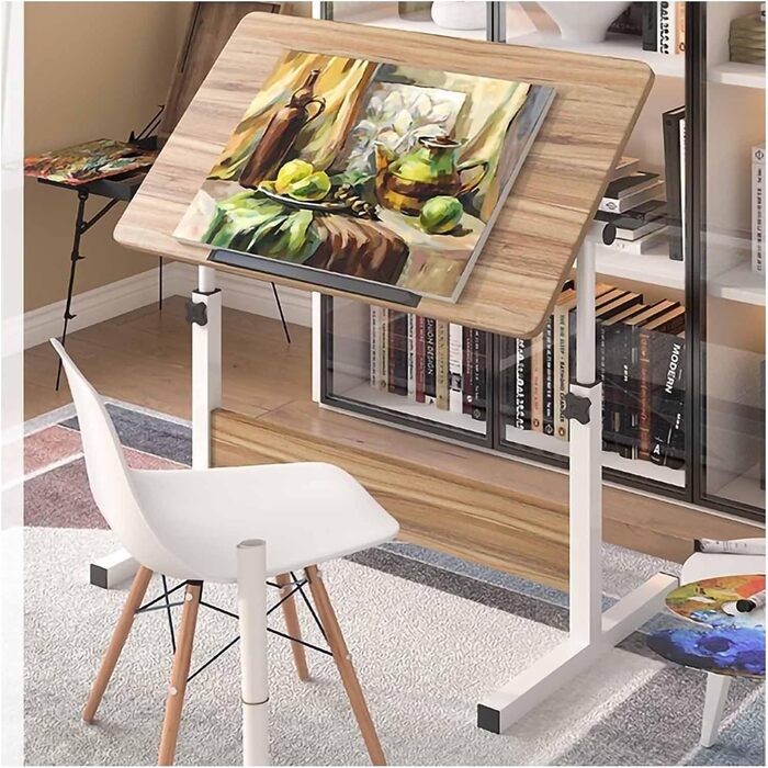 Великий мольберт для малювання з регульованим нахилом, висотою, 60x40 см / 80x40 см, для професійного використання та творчих проєктів