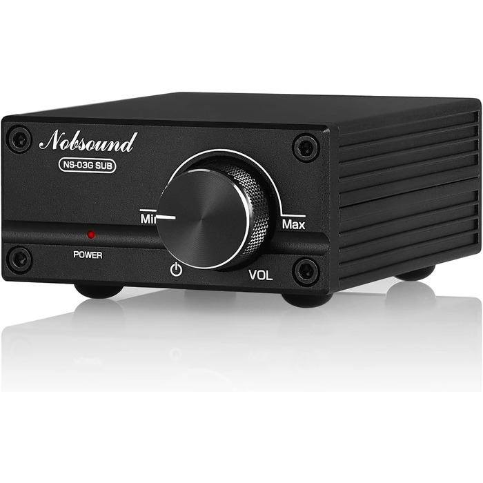 Підсилювач сабвуфера Nobsound 100W, моно, цифровий аудіо підсилювач, міні, чорний, з блоком живлення 19V